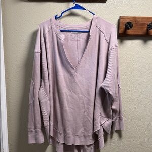 We The Free Mauve Waffle Knit Top